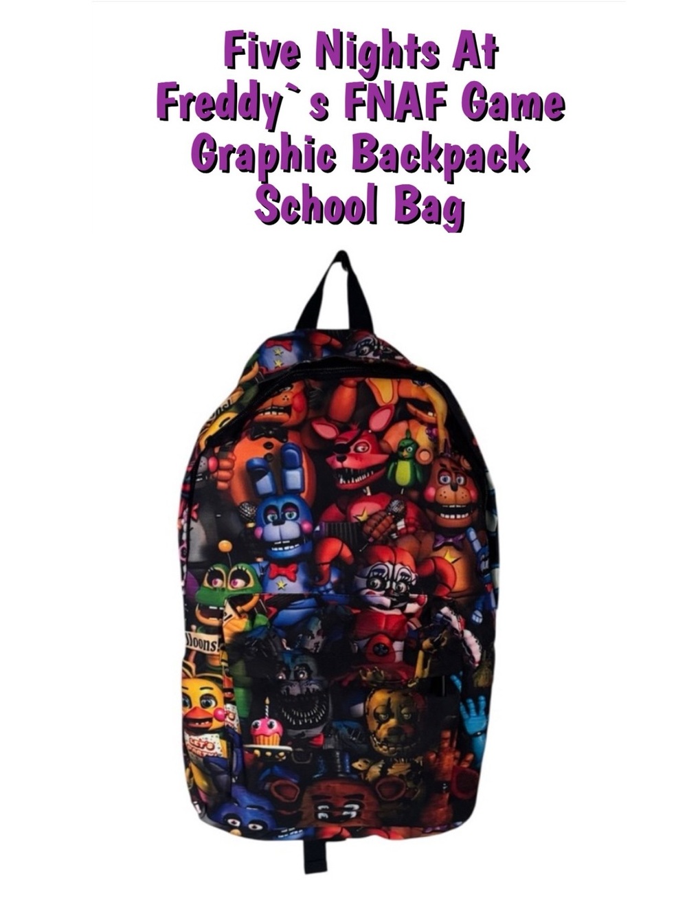 FNAF- Five Nights at Freddy's Casual Rucksack Back Pack All Over Print NEW!